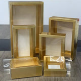 elvesmall  10pcs Kraft Paper Gift Package Wedding Party Cookies Candy Cake Box With Clear PVC Window Exquisite Drawer Box Display