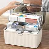 elvesmall 1pc Medicine Chest, Household Portable Multi-layer Box With Large Capacity, Emergency Storage