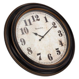 elvesmall Clock Wall Decor Brown and Bronze Round Oversized Classic Analog Quartz Accurate Wall Clock Large Living Room Decoration Clocks