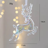 elvesmall  Christmas Decoration Acrylic Crystal Carriage Bells Elk Butterfly Christmas Tree Ornaments for Ice Xmas Party Decor Velas