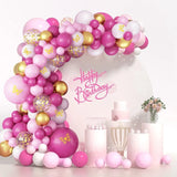 elvesmall 79pcs Pink Rose Gold Balloon Garland Arch Kit Macaron balloons Birthday Party Decor Kids Wedding Birthday Baby Shower Decor