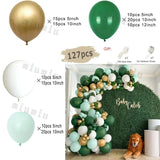 elvesmall  Retro Green Balloon Garland Arch Kit Wedding Birthday Balloons Decoration Party White Balloons For Baby Shower Decor Supplies