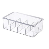 elvesmall Plastic Tea Bag Storage Box Stackable Transparent with Lid Storage Container Acrylic Organizer Coffee