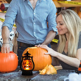 elvesmall Halloween Pumpkin Lights Decorative Kerosene Lanterns LED Handheld Lamp Pumpkin for Table Camping Garden Yard Decorations