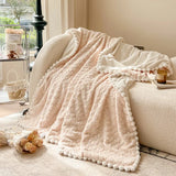 elvesmall  Multifunctional faux fur winter blanket with zipper 3D rose bed linen plush sofa blankets Microfiber bedding quilt Duvet cover