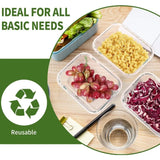 elvesmall Glass Food Storage Containers with Lids Airtight, Glass Meal Prep Container, Pantry Organizers and Storage, Glass Lunch Boxes