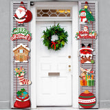 elvesmall Merry Christmas Door Hanging Banner Santa Claus Snowman Elk Couplet Navidad Party Door Decorations Xmas Home Ornaments Noel