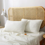 elvesmall 100% French Natural Pure Linen Bedding Sheet Set Ultra Soft Durable Luxurious Stone Washed 3 Pieces Sheets Set Double Bed Sheets