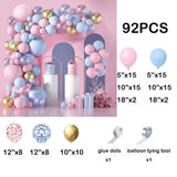 elvesmall Pink Blue Balloon Garland Arch Kit Baby Shower Birthday Party Decoration Latex Balloon Wedding Anniversary Confetti Decor Globos
