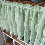 elvesmall 1PC Green Pearls Double Layer Short Curtain for Kitchen Sheer Voile Drape Lace Wave Bottom Dustproof Door Cupboard #E