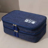 elvesmall 3 Tier Portable Wire USB Line Holder Bag Travel Power Bank Earphone Line Organizer Box Mouse Charging Line Storage Ziplock Bag