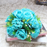 elvesmall  Cheap Artificial Flower Ball Plastic Green Mesh Base Silk Table Centerpieces For Wedding Decor Party Road Lead Flower Bouquets