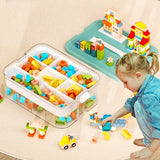 elvesmall Children Toy Storage Box Transparent Lego Toy Sorter Building Block Container Jigsaw Puzzle Lego Storage Case Kid Home Organizer