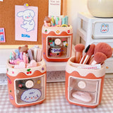 elvesmall Kawaii Pen Holder Desk Organizer Large Capacity Pencil Storage Box Cartoon School Office Stationery Supplies Pens Brush Stand