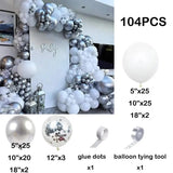 elvesmall White Balloons Garland Arch Kit Metalli Gold Confetti Latex Balloons Wedding Kids Birthday Party Baby Shower Decoration Supplies