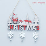 elvesmall 2024 Wooden Christmas Pendants Door Wall Xmas Decor Christmas Tree Hanging Ornaments Happy New Year 2025 Naviidad Decor For Home