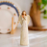 elvesmall Resin Crafts Decoration Home Decoration Angel Figure Statue Creative Decoration Birthday Gift Table Decoration