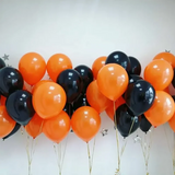 elvesmall 15pcs Halloween Balloon Orange Black Latex Confetti Balloons Halloween Party Decor Supplies Shop Bar Halloween Decoration Balls