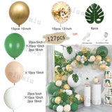 elvesmall Macaron Sage Green Gold Balloon Garland Arch Kit Kids Birthday Wedding Party Orange Latex Baby Shower Decoration Balloons