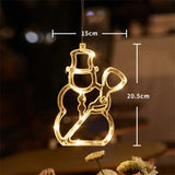 elvesmall LED Christmas Snowflake Light Santa Hanging Sucker Lamp Window Ornaments Decoration for Home Xmas Navidad New Year Decor