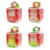 elvesmall 12/24pcs Christmas kraft gift Boxes with Window Xmas Party candy Cookie Boxes for Gift Giving Pack Box new year Holiday favors