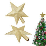 elvesmall  Christmas Tree Top Star Ornament Merry Christmas Decorations Shiny Gold Powder Five-pointed Star New Year's Ornament