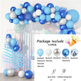 elvesmall Navy Blue White Balloons Arch Garland Kit Silver Confetti Ballon First Birthday Party Decorations Graduation Wedding Baby Shower