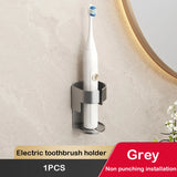elvesmall Electric Toothbrush Holder Space Saving Traceless Bathroom Self-adhesive Wall-mounted Toothbrush Storage Base