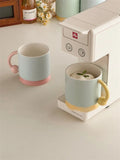 elvesmall  -  Korean Style Simple Ins Style Creative Mug Ceramic Frosted Matte Glaze Niche Couple Cup with Handle Household Milk Oatmeal Cup