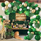 elvesmall Jungle Safari Green Balloon Garland Arch Kit Kids Birthday Party Supplies Deer Pattern Gold Latex Ballons Baby Shower Decoration