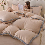 elvesmall Single Product Milk Fleece Blanket  Duvet Cover Autumn/winter with Velvet Coral Velvet Quilt Double Bed Sheet 150x200 220x240