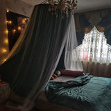elvesmall Hanging Dome Mosquito Net Bed Canopy Romantic Shading Double Layer Bed Valance Anti-mosquito Home Textiles Bedcover Curtain