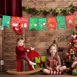 elvesmall Santa Claus Christmas Banner   Merry Christmas Decorations for Home Navidad Natal Noel Garland Xmas Gift New Year Decor