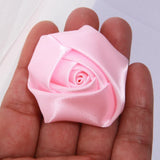 elvesmall 10Pcs 5cm 2" Large Rose Fabric Artificial Flowers for DIY Accessories Clothing Hats Shoes Decoration Headdress Wedding Bride