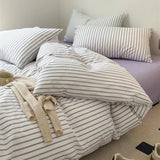 elvesmall  Pure Cotton Bedding Set Duvet Cover Pillowcase Bed Sheet Set Comforter Cover Bed Linens Set Queen King Size Dopamine Color