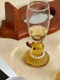 elvesmall Creative Cartoon Cute Happy Duckling Water Cup Pearl Necklace Decorative Glass European-style Transparent Champagne Cups Fashion