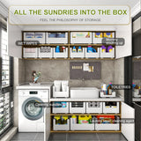elvesmall Cabinet Storage Box Kitchen Sundries Organizer Box Cupboard Basket Storage Case Cabinet Desktop Snack Makeup Spice Bottle Holder