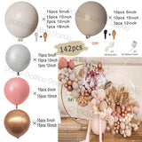 elvesmall  Doubled Cream Peach Boho Balloons Garland Wedding Engagement Decoration Balloon Rose Nude Ballon Arch Global Birthday Decor