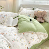 elvesmall Light Luxury a Maternal and Infant Class Washed Cotton and Linen Four-piece Quilt Set Single Student Dormitory Bed Sheet 3-piece