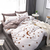 elvesmall Hot sale high quality bedding double sanded quilt cover sheet pillowcase four-piece set