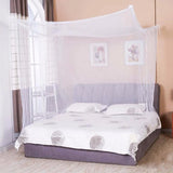 elvesmall 1pcs Moustiquaire Canopy White Four Corner Post Portable Square Mosquito Control Mosquito Net Bedroom Sleeping Mosquito Net