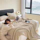 elvesmall  High density warm blanket rabbit fur bed linen Coral Fleece Sofa Blankets for winter Microfiber blanket plush Thicken Bed Sheet