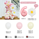 elvesmall 78Pcs Daisy Pink Latex Balloon Digital Set for 1-9-year-old Children's Birthday Shower Decoration Props