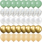 elvesmall  40PCS Sage Green Gold White Latex Confetti Balloons Baby Shower Birthday Wedding Party Decorations Globos