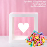 elvesmall Transparent Balloon Letter Box Baby Shower Decoration Birthday Wedding Custom Name Balloon Box 1st Birthday Party Decorations