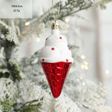 elvesmall 2pcs Christmas Tree Ornaments Snowman Crutch Elk Xmas Tree Pendant Christmas Decoration for Home New Year Gifts Kids Toys