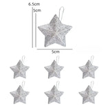 elvesmall Gold Glitter Star Ornaments Christmas Tree Hanging Pendant 2024 Christmas Decorations for Home Navidad New Year Party DIY Gift
