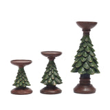 elvesmall  Vintage Christmas Tree Wax Candlestick Decoration European Style Home Living Room Desktop Decoration Crafts Resin Candlestick