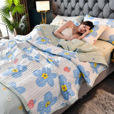 elvesmall Plaid Summer Cool Quilt Washed Cotton Comfortable Lightweight Air Condition Thin Comforter Simple Feather Blanket For Adults Kid