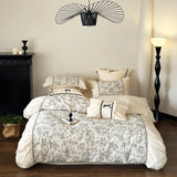 elvesmall  Winter 100% Cotton Korean Princess  Bedding Set Thickened Retro French Duvet Cover Sets Flower Bed Skirt  Skin-friendly Fabrics